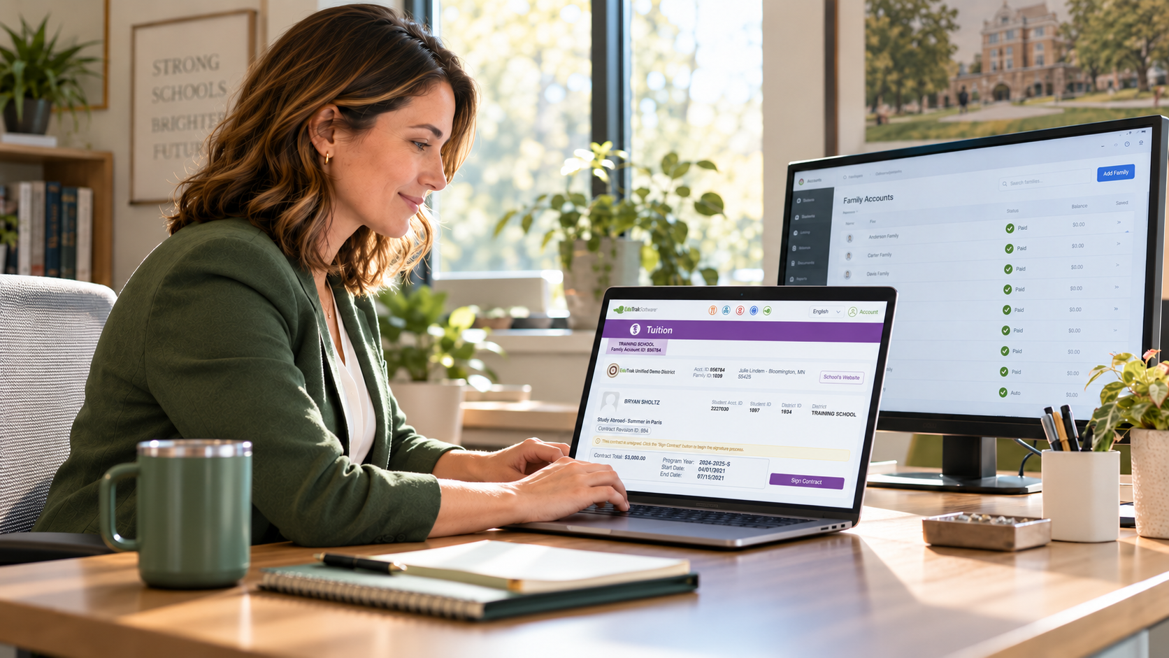 Sunlit EduTrak Office Workspace What Is K-12 Tuition and Billing Software?